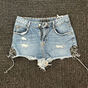 Zara Traffaluc Denimwear shorts with ties